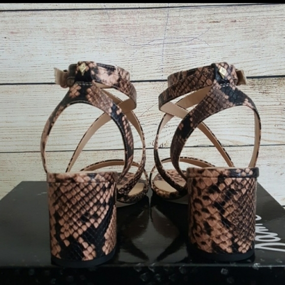 Sam Edelman Sammy Snake Skin Dusty Rose Sandal Size 9.5 - Picture 3 of 5